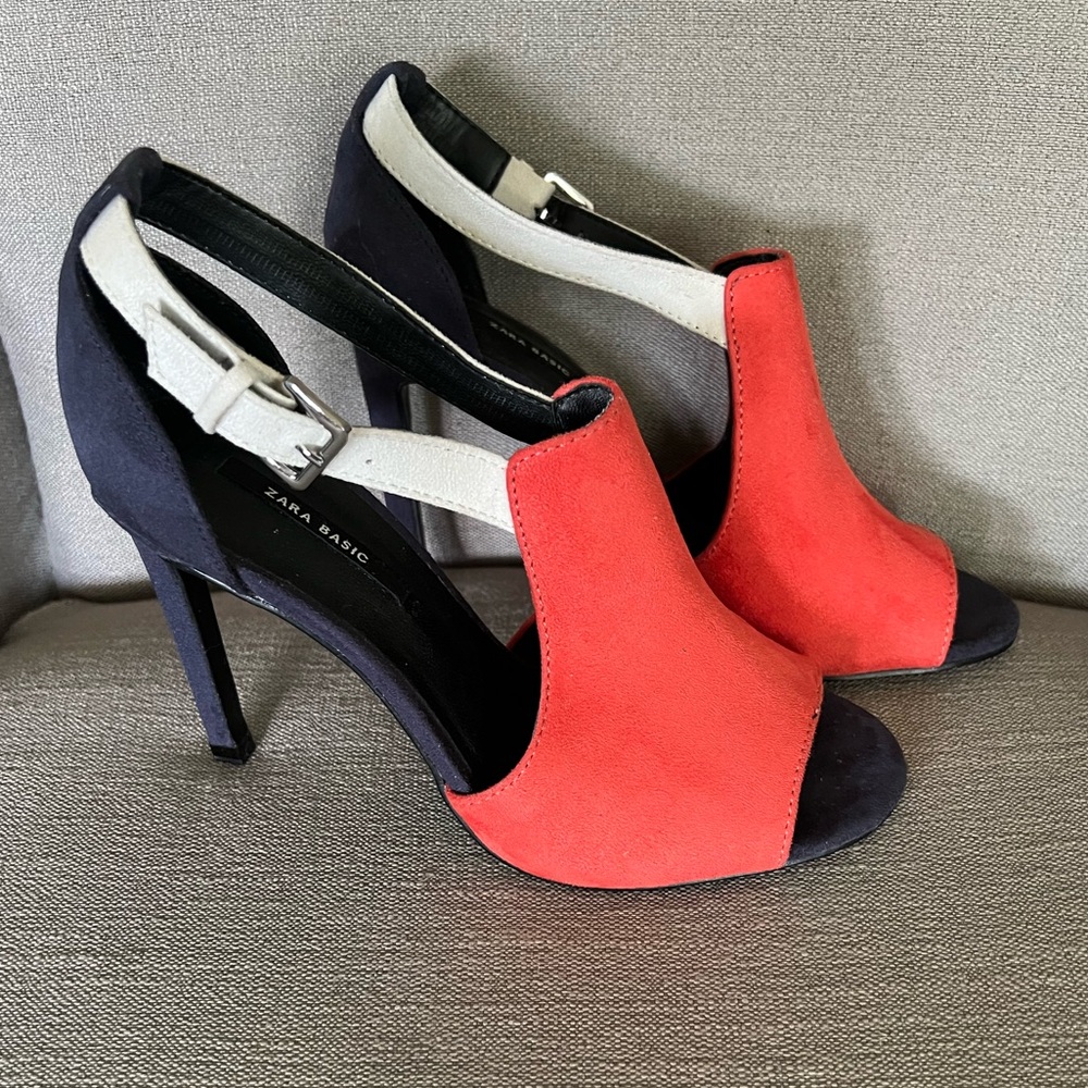 New! Zara Color-blocked High Heel Sandals